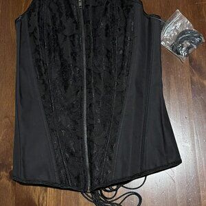 TORRID BLACK LACE CORSET CROP TOP Bustier SIZE 00 Womens Size 10 Medium/Large